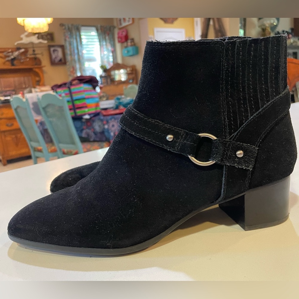 Suede Black Booties, sz 11